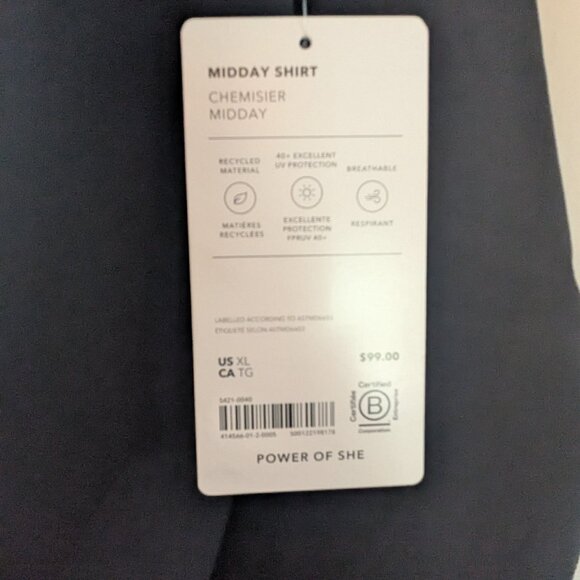 Athleta Midday Shirt XL Black NWT - Picture 7 of 7